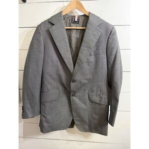VTG 1978 Henry Poole & Co Blazer Mens 42R Savile‎ Row London Grey Bespoke Jacket